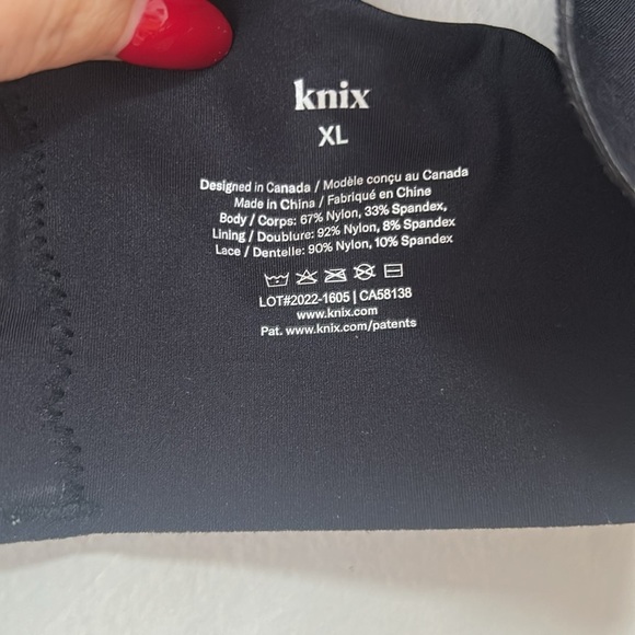 Knix black racerback bra size XL 38A 38B 38C - Picture 5 of 8